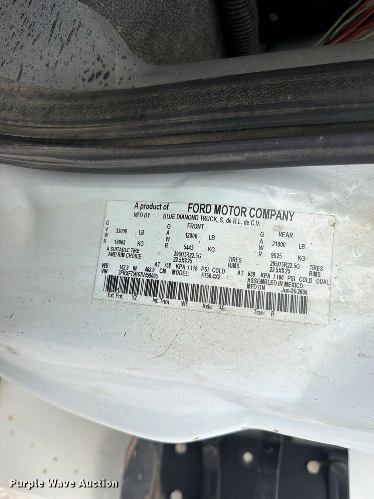 image for item FK5307 2007 Ford F750 bucket truck