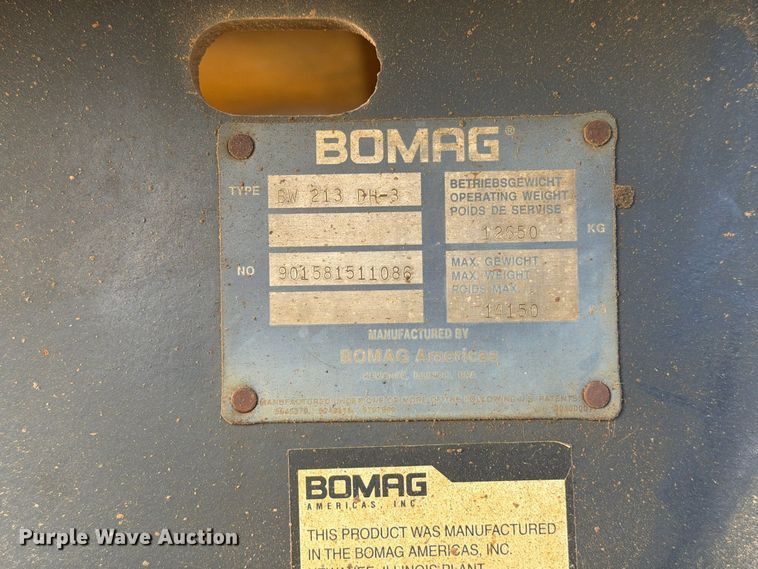 image for item FM6571 2005 Bomag BW 213DH-3 single drum vibratory roller