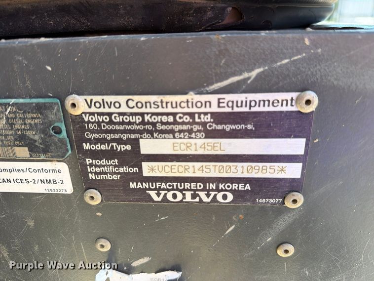 image for item FM8014 2017 Volvo ECR145EL excavator