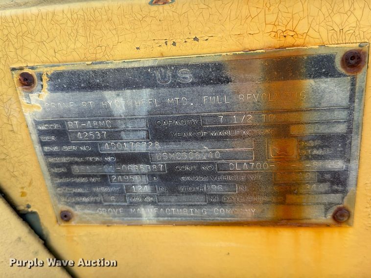 image for item FM8020 1980 Grove RT84MC crane