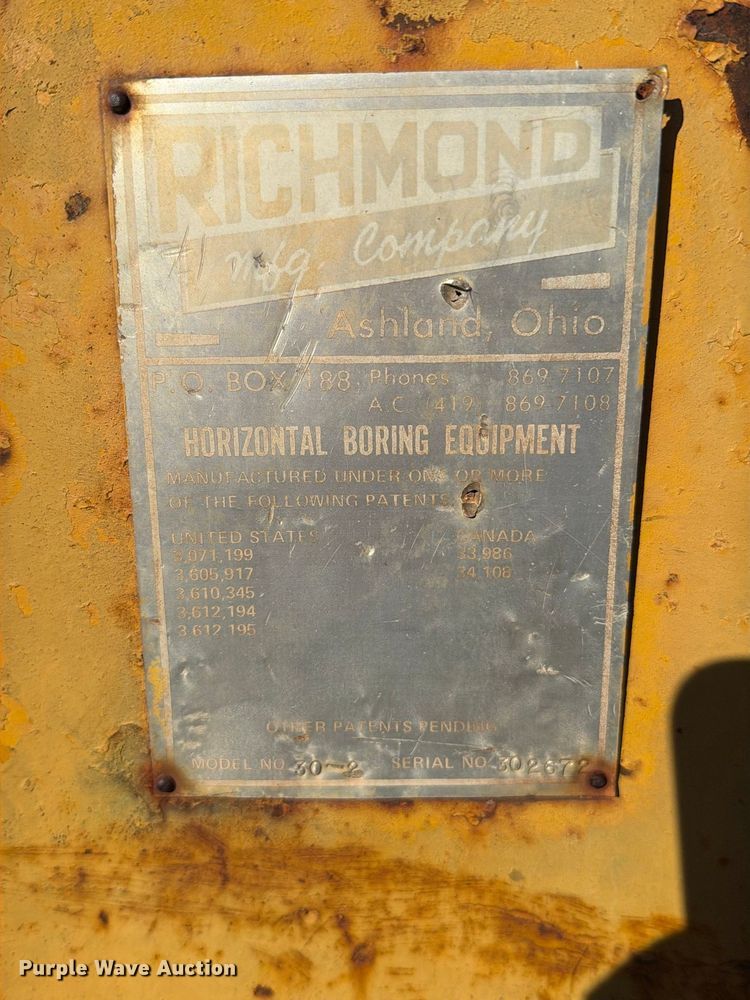 image for item FN5893 Richmond 30-2 horizontal boring unit