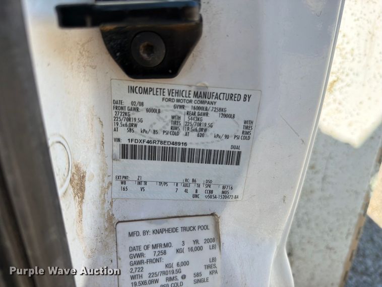 image for item FN5896 2008 Ford F450 Super Duty XL utility / service truck