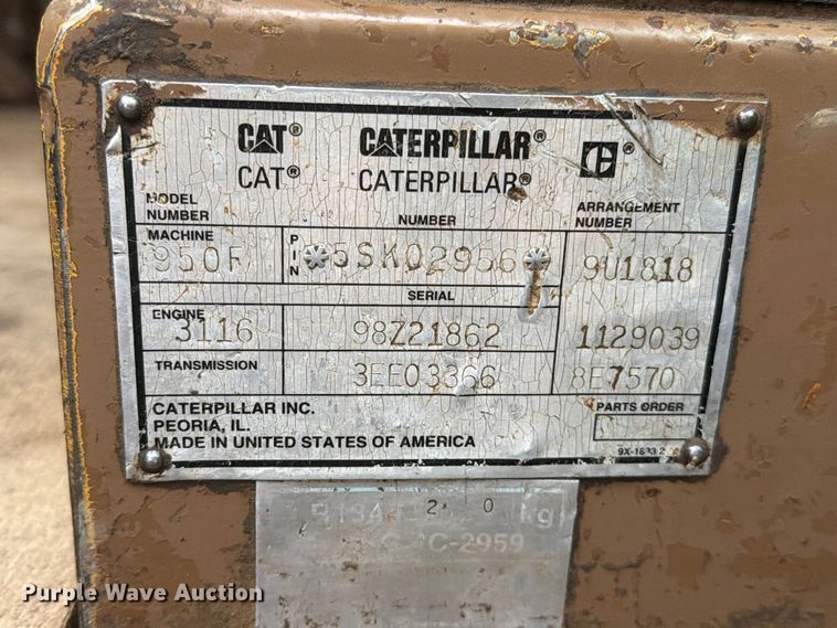 image for item FN5931 1997 Caterpillar 950F wheel loader