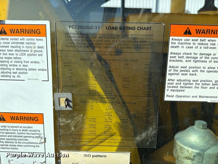 image for item FP3189 2018 Komatsu PC138USLC-11 excavator