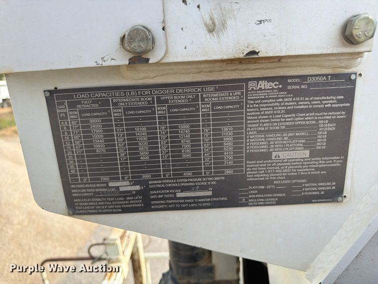 image for item FP3545 2011 International Workstar 7600 digger derrick truck