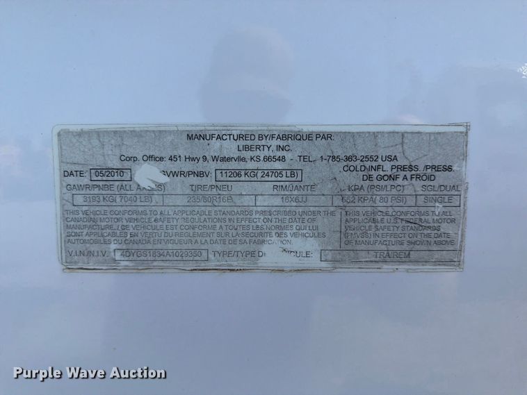 image for item FP4079 2010 Travalum lube trailer