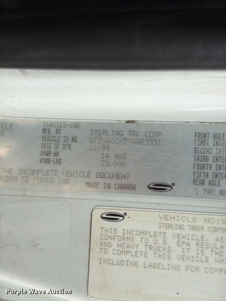 image for item FT6483 2000 Sterling Truck L7500 Series flatbed truck