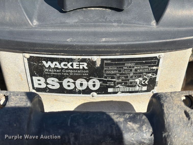 image for item FT6952 Wacker BS600 plate compactor