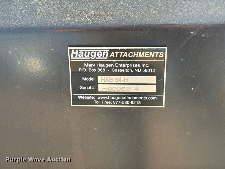 image for item FT6989 Haugen HAB 84-H skid steer broom