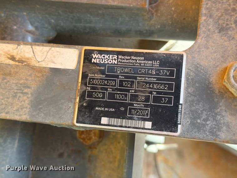 image for item FT6990 Wacker Neuson CRT48-37v power trowel