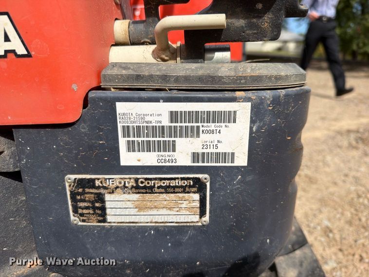 image for item FU1207 2012 Kubota K008-3 mini excavator