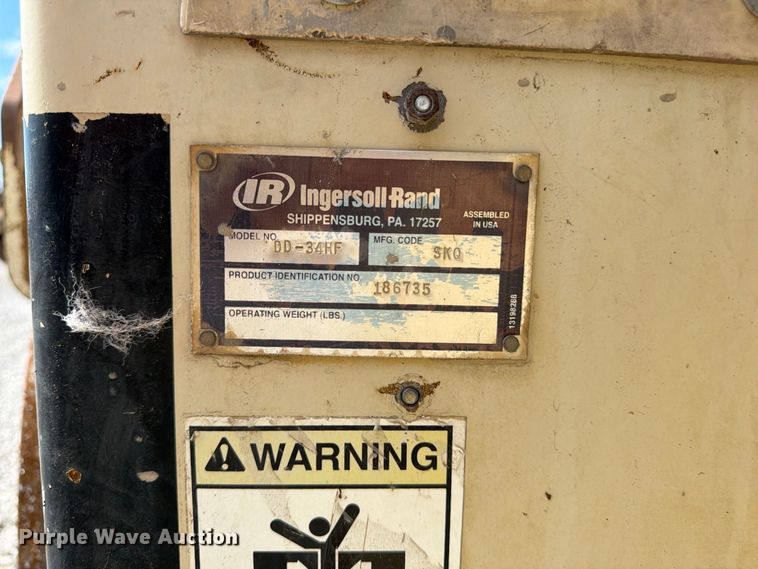 image for item FU4787 Ingersoll Rand DD34HF double drum vibratory roller