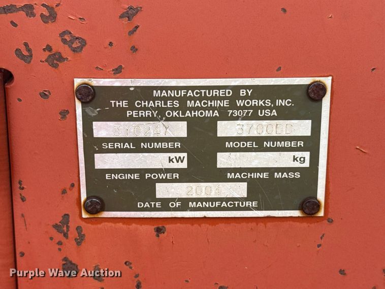image for item FV2012 2004 Ditch Witch 3700DD trencher
