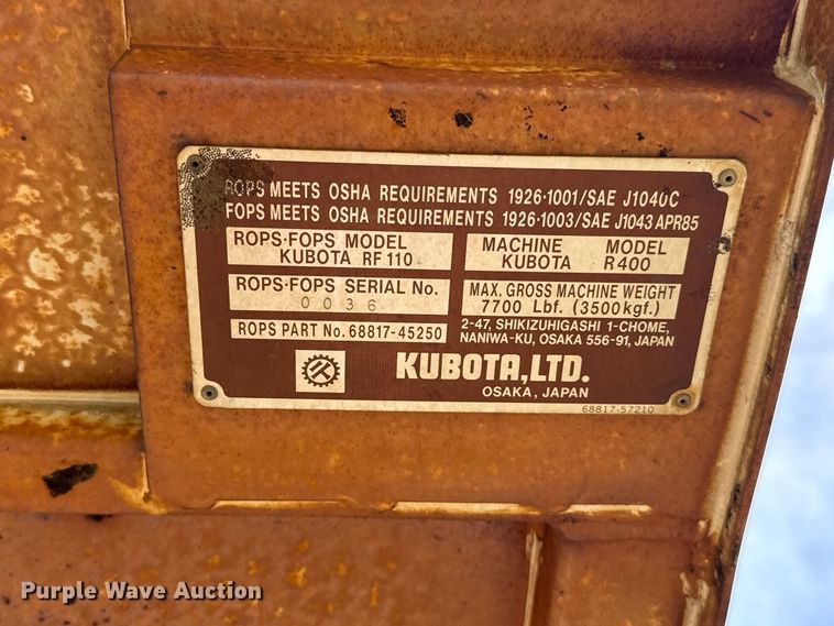 image for item FV2041 Kubota R-400 wheel loader
