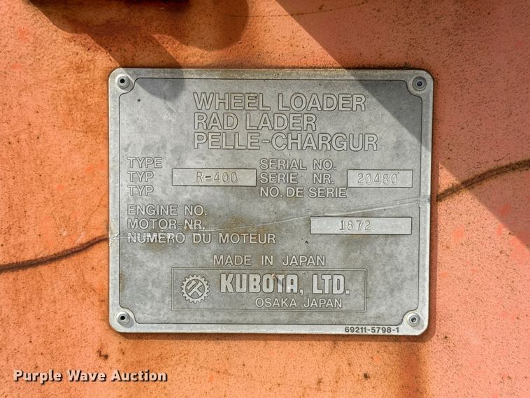 image for item FV2041 Kubota R-400 wheel loader