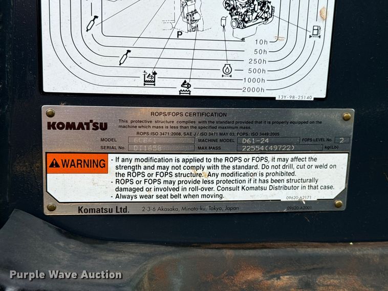 image for item FV2119 2022 Komatsu D61EXi-24 dozer