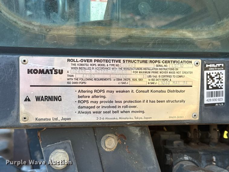 image for item FV2120 2006 Komatsu GD655-3C motor grader