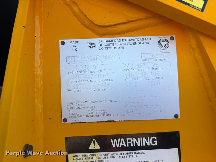 image for item FW3536 1998 JCB 212S Series 2 backhoe