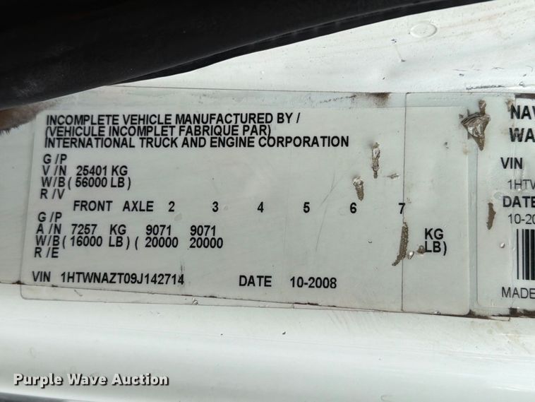 image for item FW3562 2009 International WorkStar 7500 Crew Cab crane truck