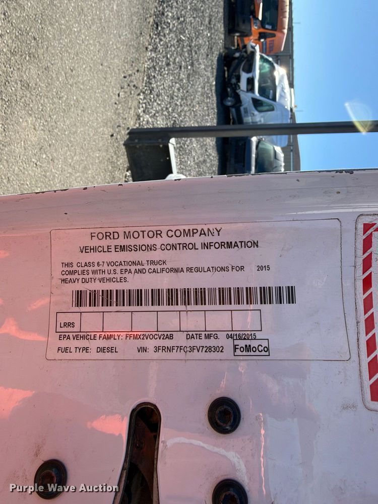 image for item YA4528 2015 Ford F750 Super Duty forestry bucket truck