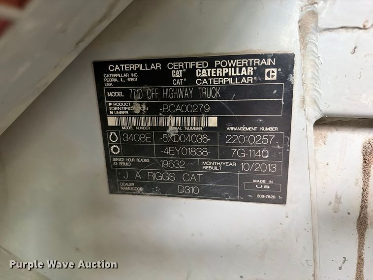 image for item YA4857 2013 Caterpillar 771D haul truck