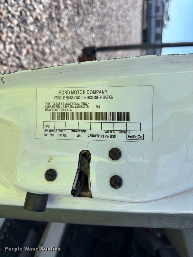 image for item YA4859 2015 Ford F750 Super Duty forestry bucket truck