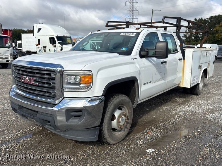 image for item YA5140 2016 GMC Sierra 3500HD Crew Cab utility bed pickup truck