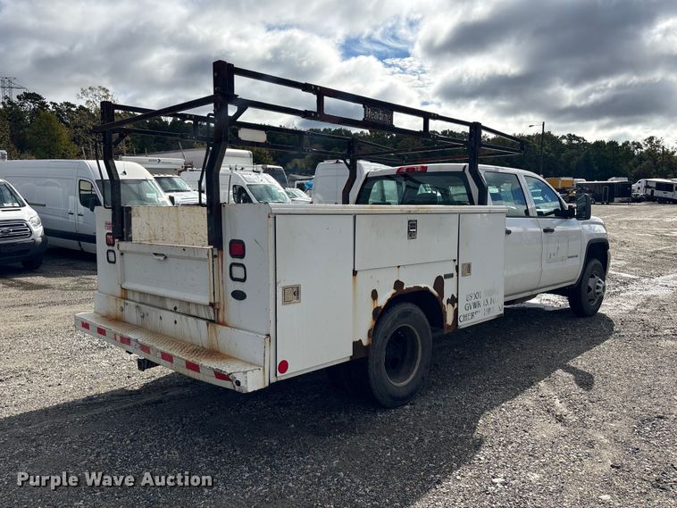 image for item YA5140 2016 GMC Sierra 3500HD Crew Cab utility bed pickup truck