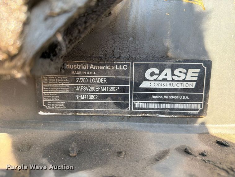 image for item YA5773 2016 Case SV280 skid steer loader