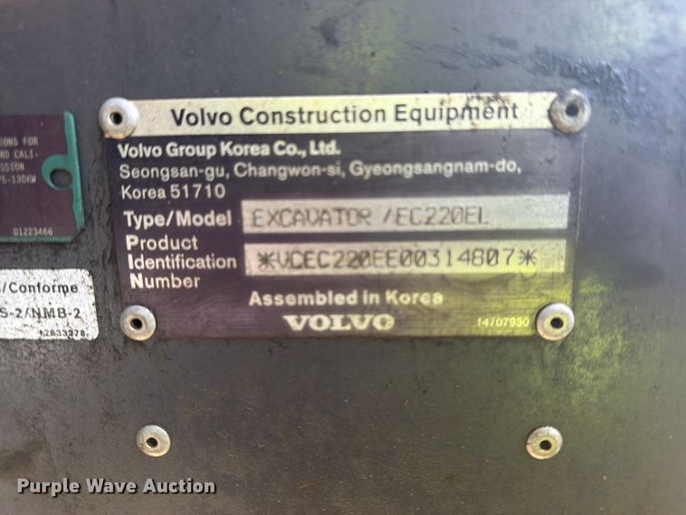 image for item YA5774 2022 Volvo EC220 EL excavator