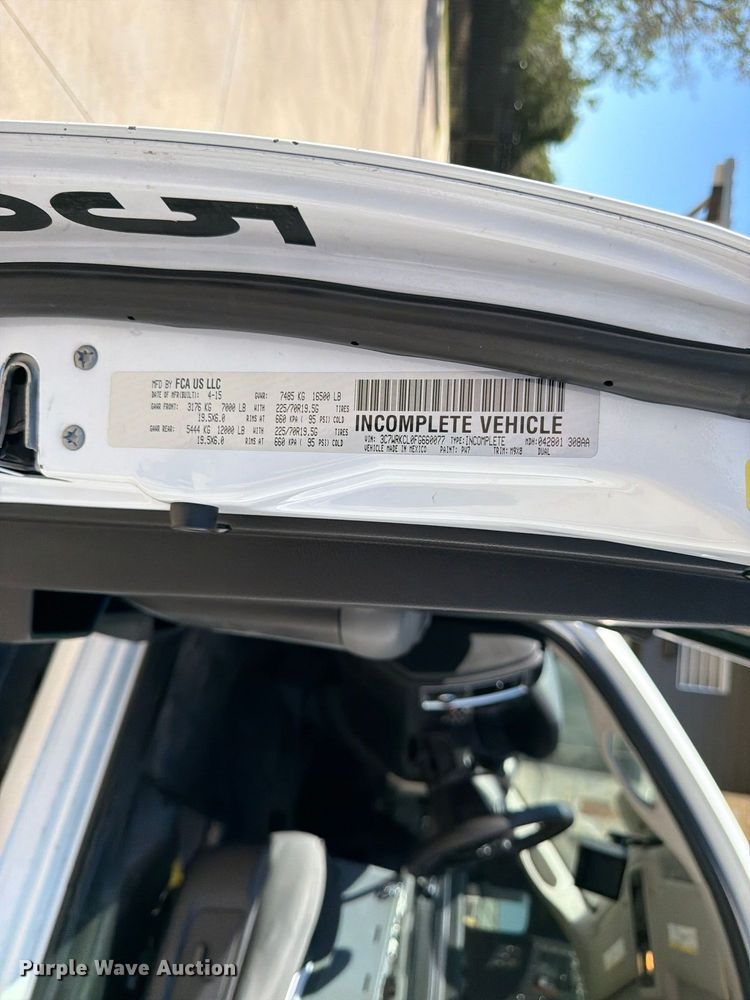 image for item DT3087 2015 RAM 4500 ambulance