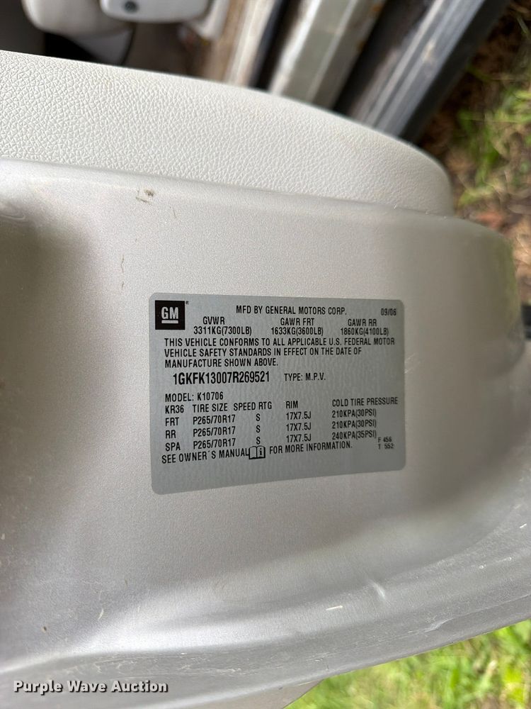 image for item DT3098 2007 GMC Yukon SUV