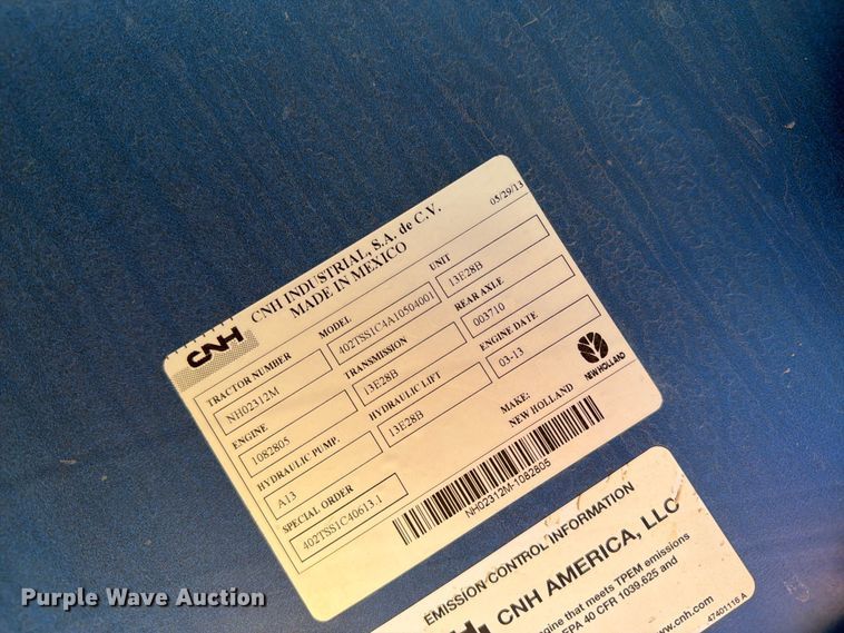 image for item ED0223 2013 New Holland TS6.110 MFWD tractor