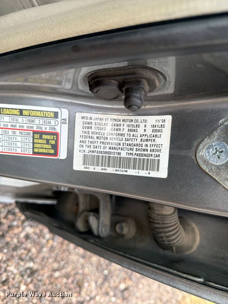 image for item EI7830 2009 Honda Civic 