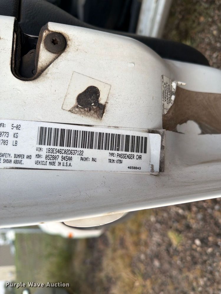 image for item EI7832 2002 Dodge Neon 