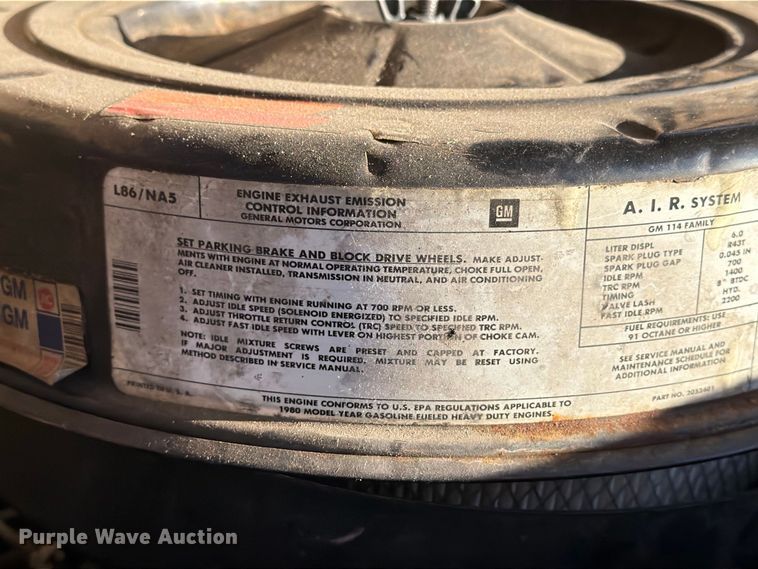 image for item ER3323 1980 GMC 7000 fire truck