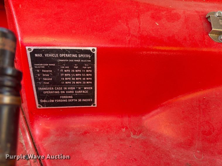 image for item ER3324 1991 AM General Humvee SUV