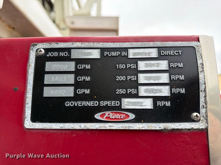 image for item FK2215 2005 Pierce Manufacturing Dash ladder fire truck