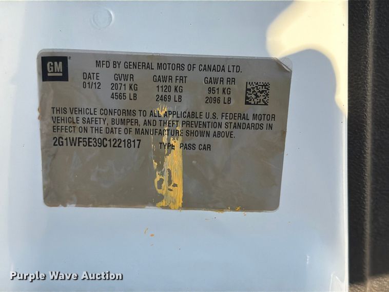 image for item FK3972 2012 Chevrolet Impala 
