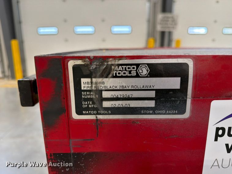 image for item FP3201 2003 Matco Tools MB3625RB tool box