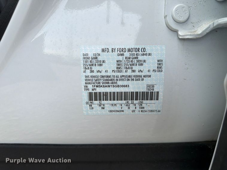 image for item FP3208 2025 Ford Explorer Police Interceptor SUV