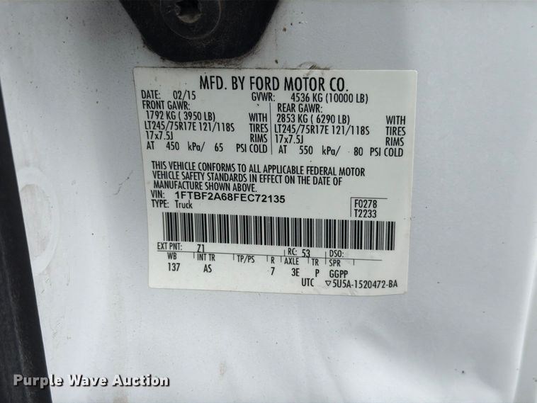 image for item FP3220 2015 Ford F250 Super Duty utility bed pickup truck