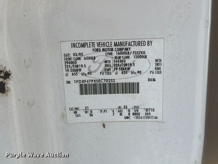 image for item FP3235 2005 Ford F450 dump truck