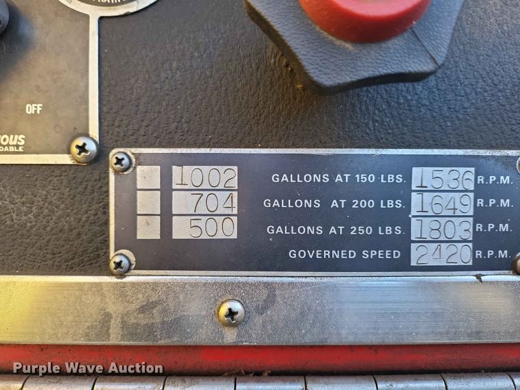 image for item IU9939 1989 Ford 8000 pumper fire truck