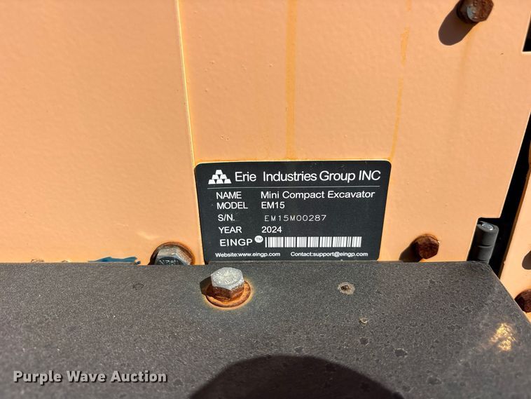 image for item ES8375 2024 Erie EM15 mini excavator