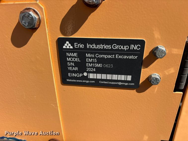 image for item ES8379 2024 Erie EM15 mini excavator