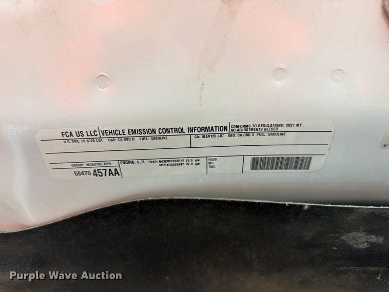 image for item FI2079 2021 RAM 1500 Ext. Cab pickup truck
