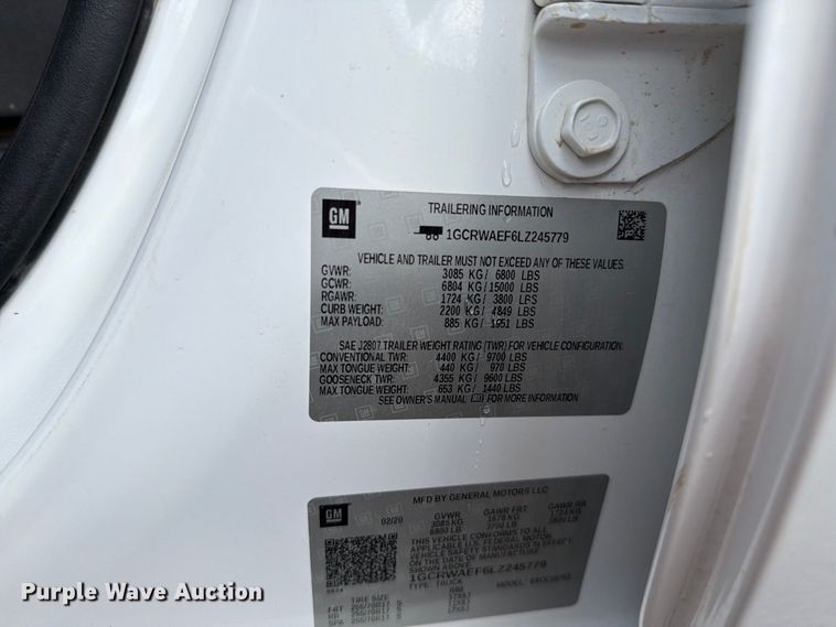 image for item FI2083 2020 Chevrolet Silverado 1500 Ext. Cab pickup truck
