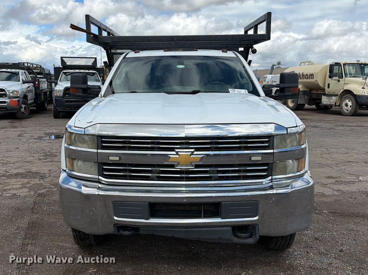 image for item FI2084 2016 Chevrolet Silverado 3500HD Crew Cab flatbed pickup truck