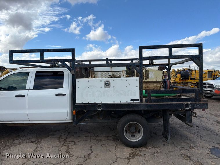 image for item FI2084 2016 Chevrolet Silverado 3500HD Crew Cab flatbed pickup truck